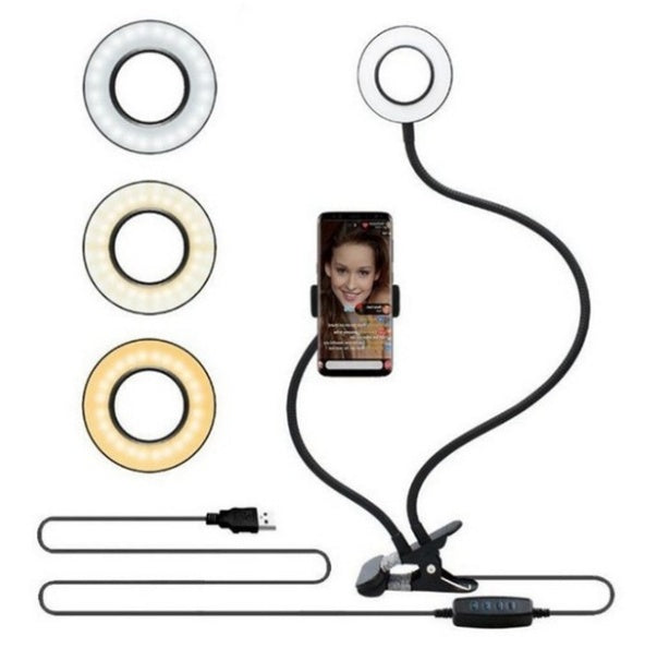 Anillo de luz LED para Selfie para soporte de Light-8cm de maquillaje ajustable en vivo