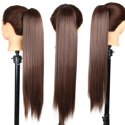 Ms. straight hair long ponytail