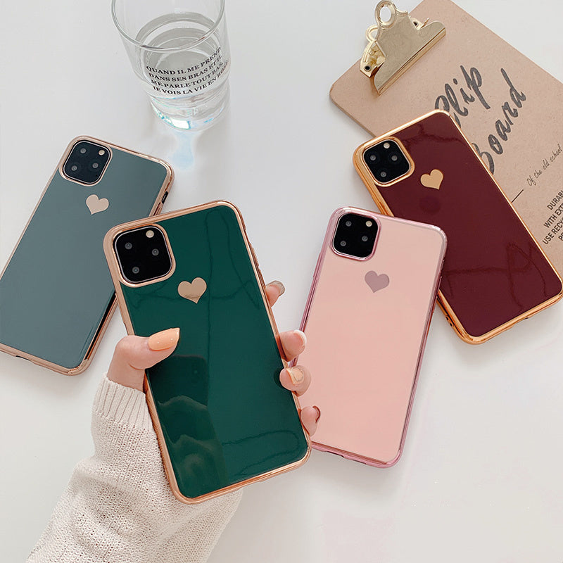 Luxury plating love phone case