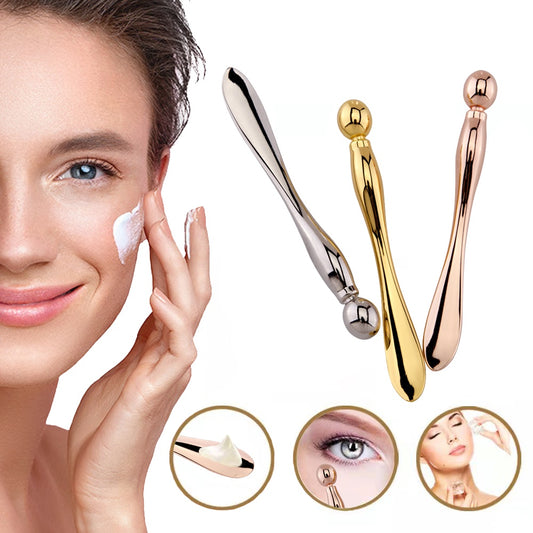 Eye Cream Stick Roller For Face Metal Spatula Puff Applicator Eye Cream Massager Facial Cream Massage