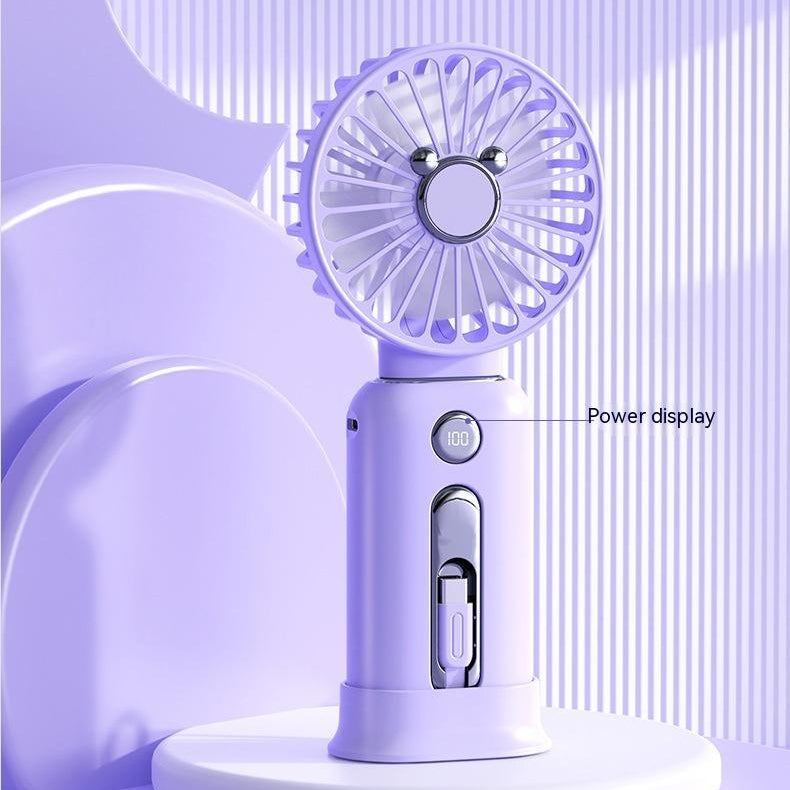 2-in-1 Handheld Fan Fast Charging Power Supply Portable Handheld Small fan