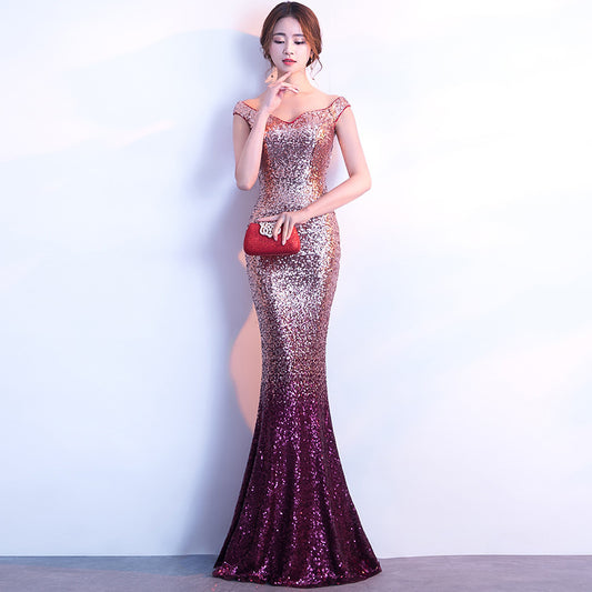 Long Slim Fit Fashion Host Dress Gown
